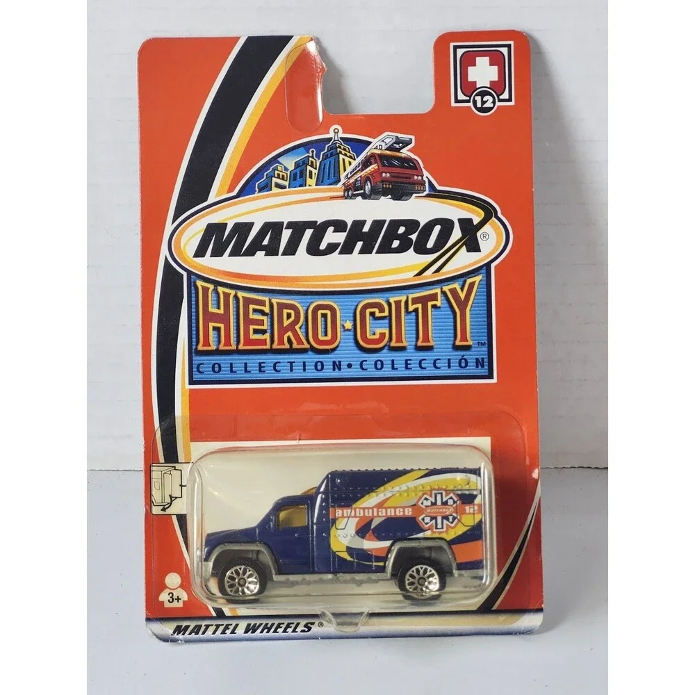 Matchbox 2003 Blue Ambulance #12 Hero City